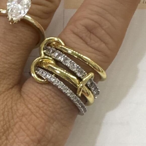 Neiman Marcus 18k Gold Plated Royalty Interlocking Ring - Picture 8 of 9